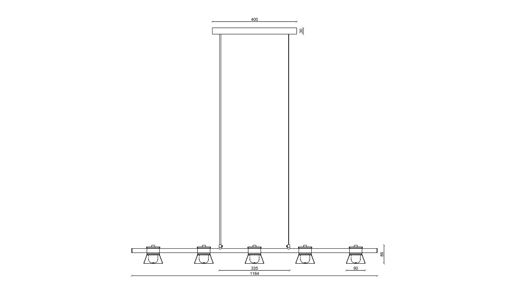 Bell Line Chandelier dimensions