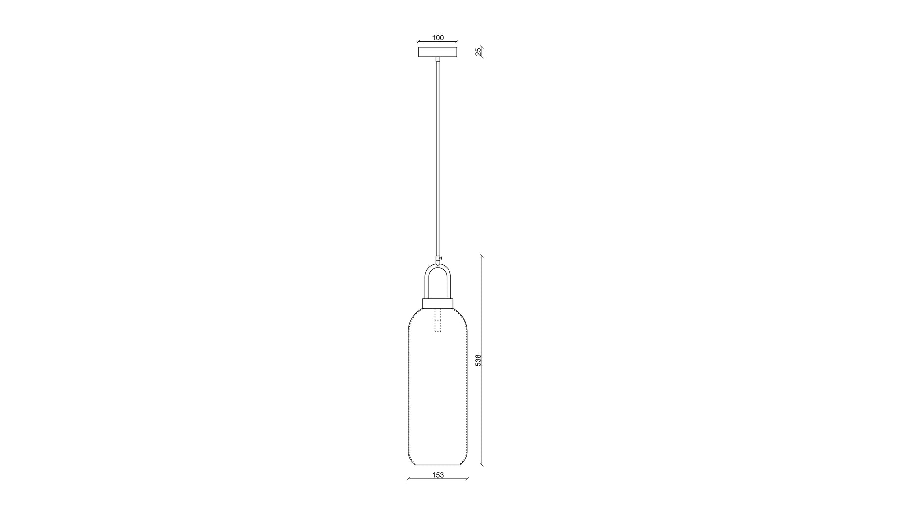 Column Glazed Pendant dimensions