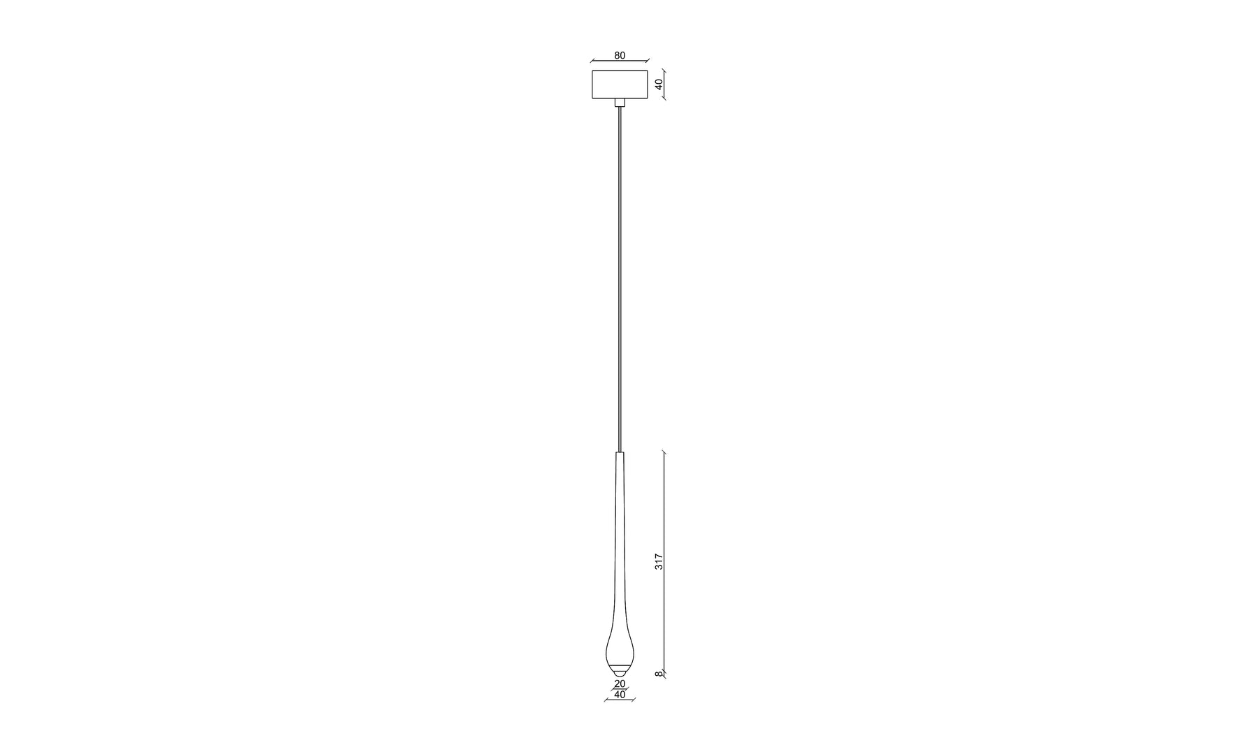 Drop Pendant dimensions