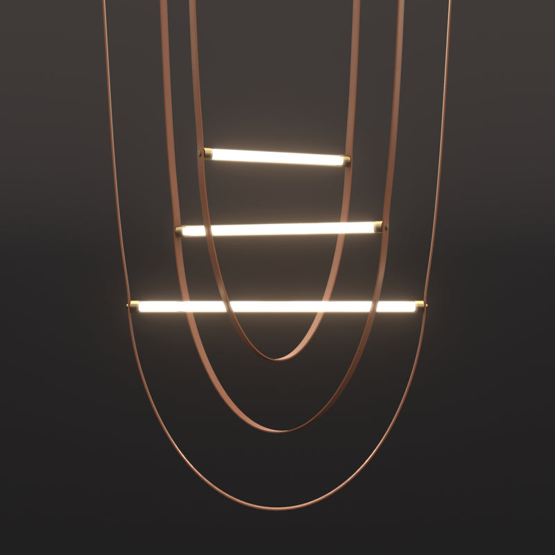 Leather Chandelier – lights on