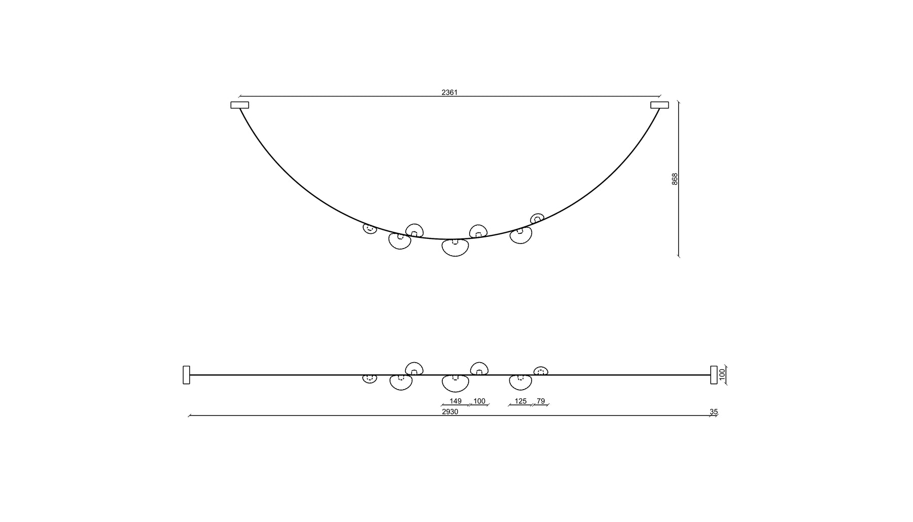 Raindrops Chandelier dimensions