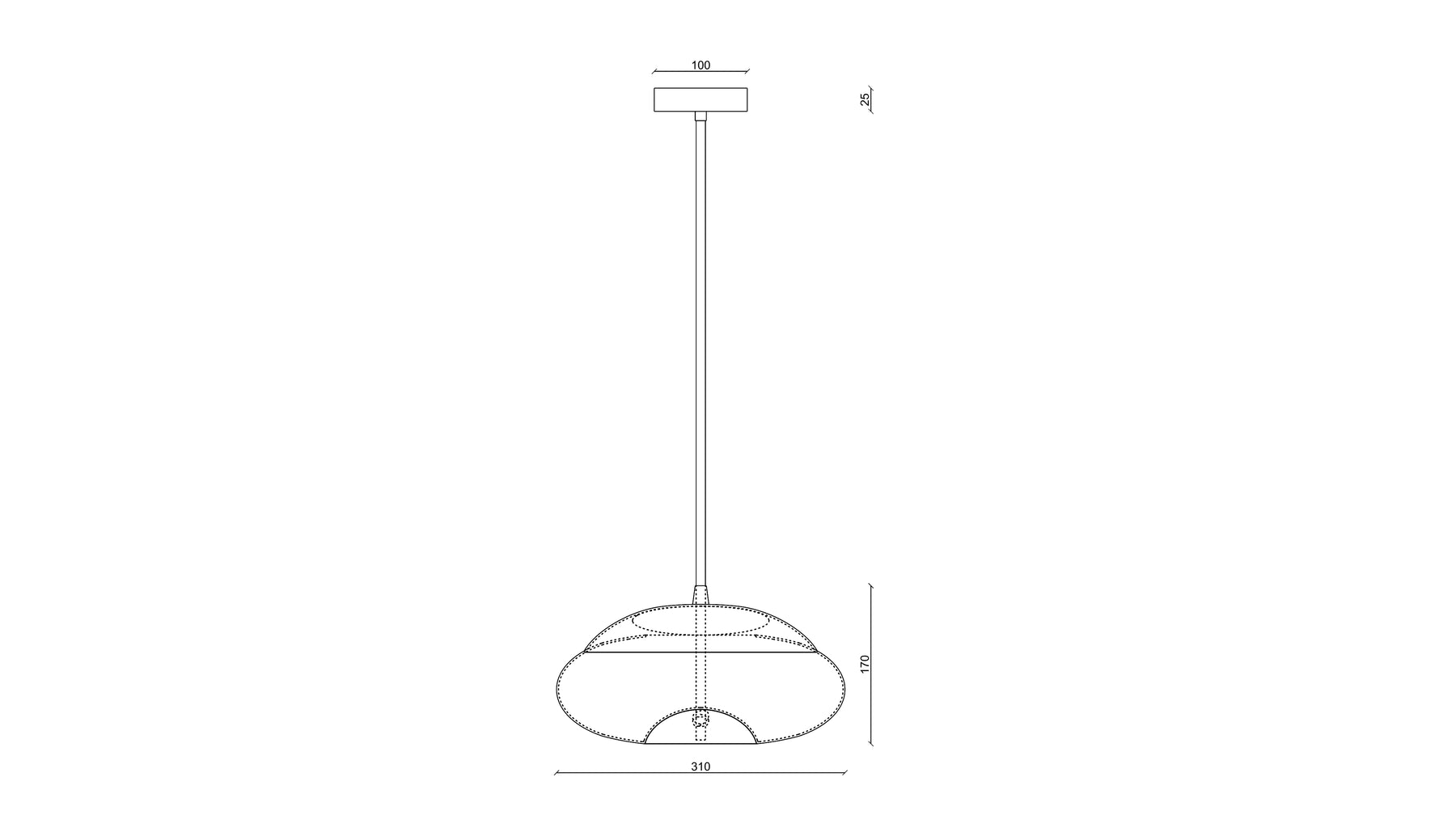 Rope Pendant dimensions