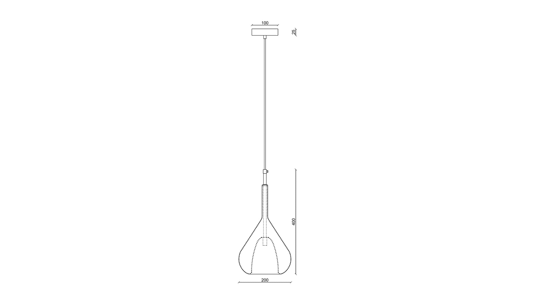 Tear Pendant dimensions