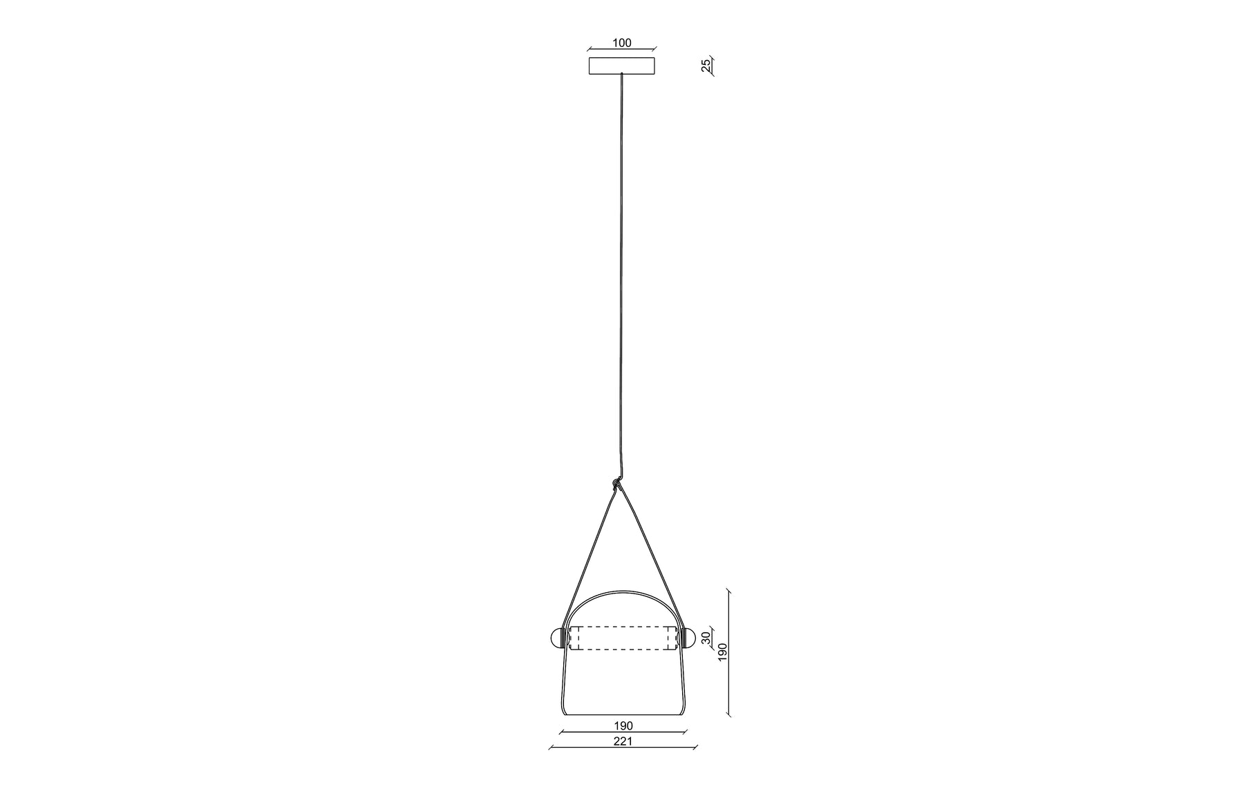 Tube Pendant dimensions